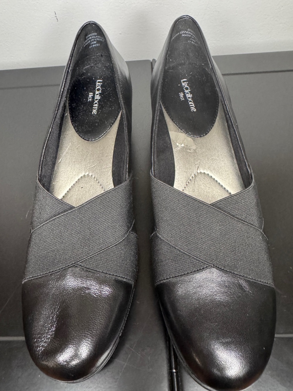 Liz Claiborne Simone Black Slip-On Wedge Size 10M